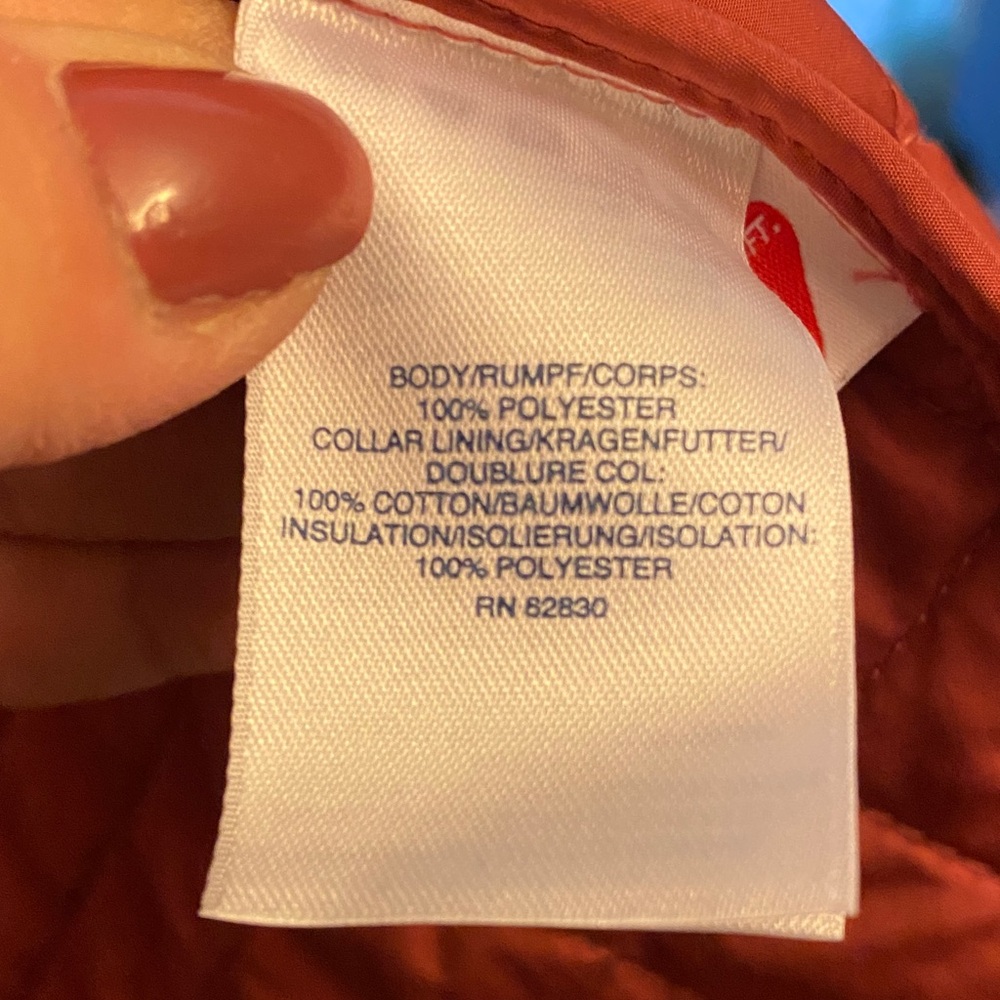 Lands' End Quilted Puffer Jacket in Orange - Picture 4 of 13